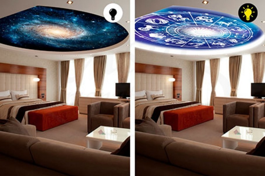 Серый глянцевый натяжной потолок