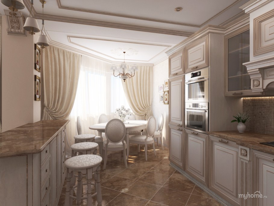 Кухня 8кв м Неоклассика