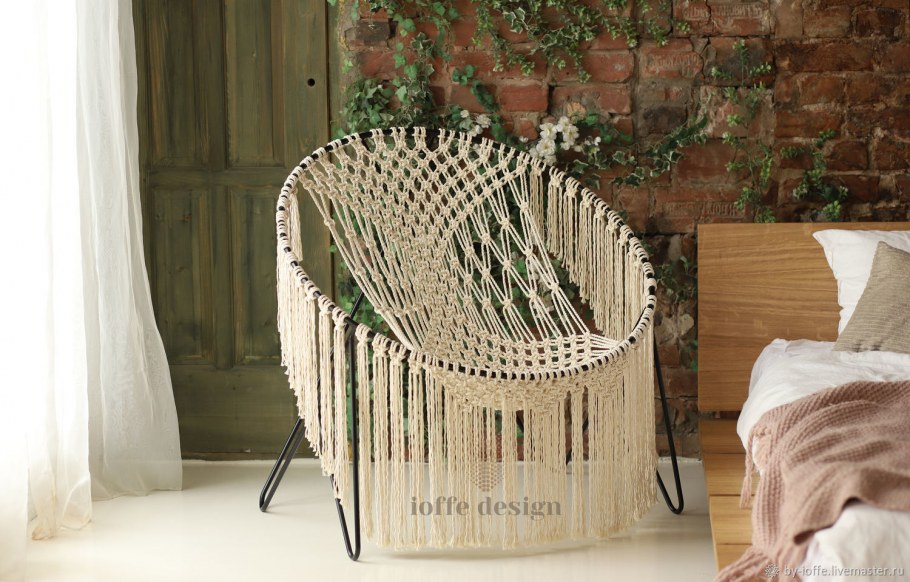 Плетеное кресло макраме
