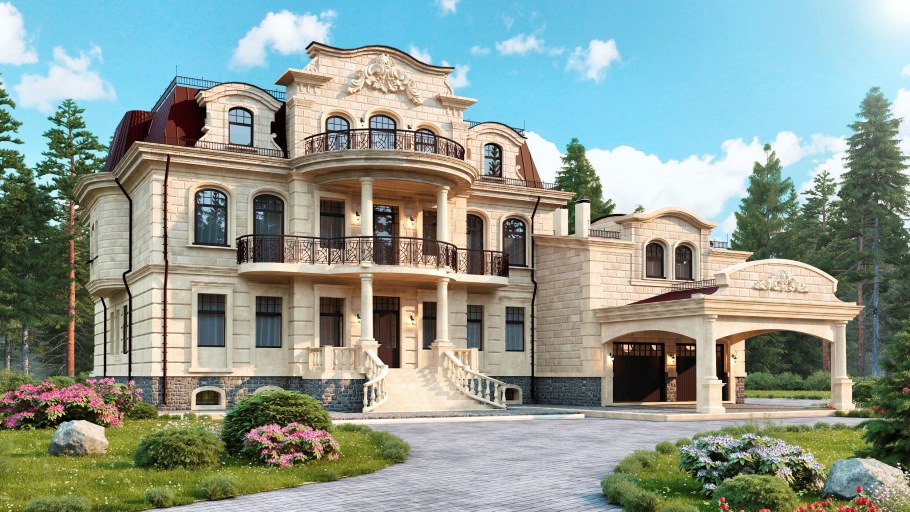 Красивый одноэтажный дом