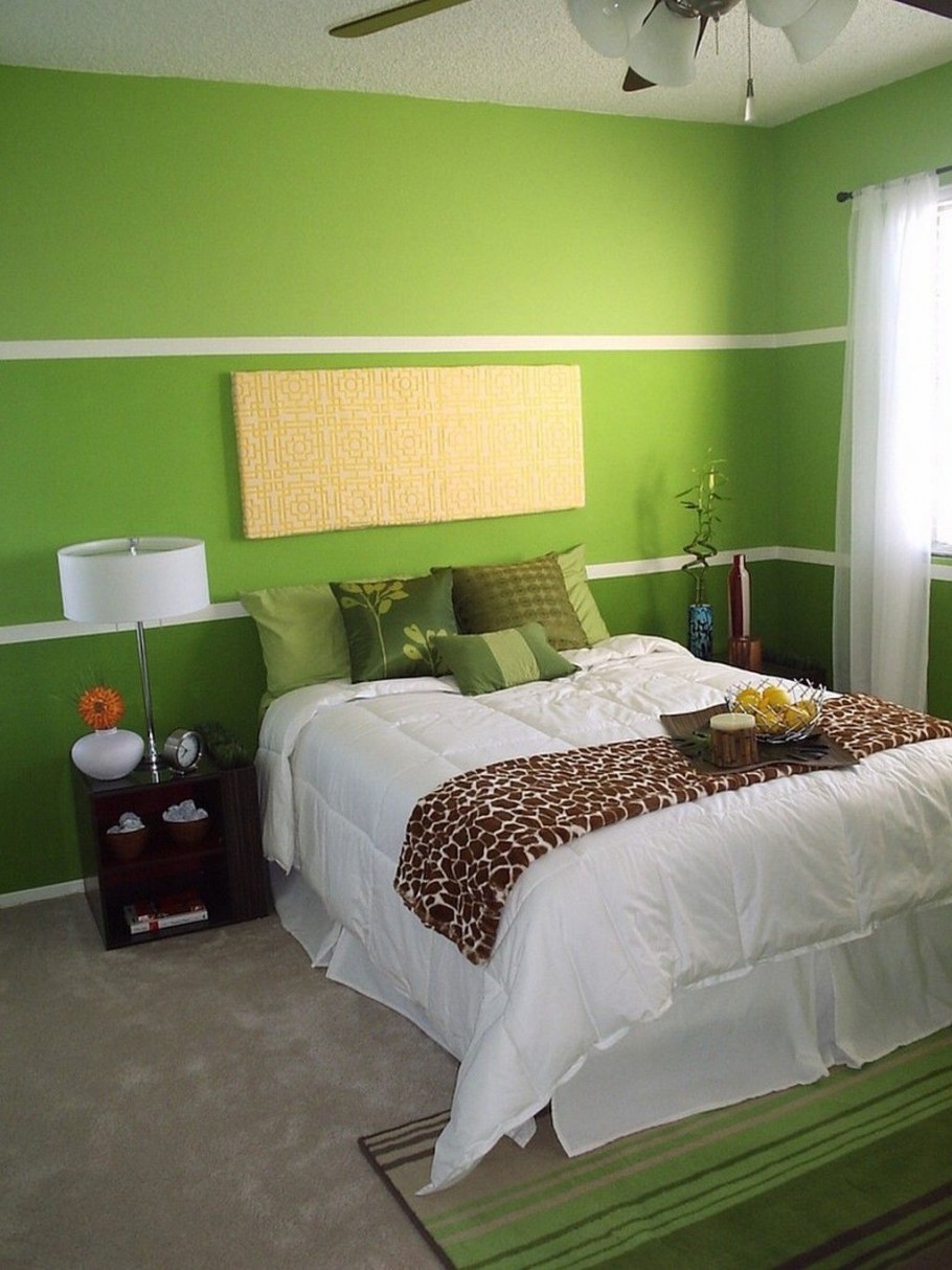 Спальня в цвете лайм