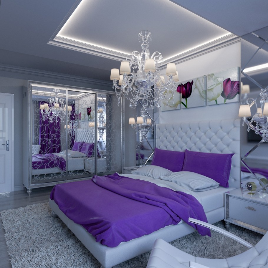 Спальня в фиолетовом цвете