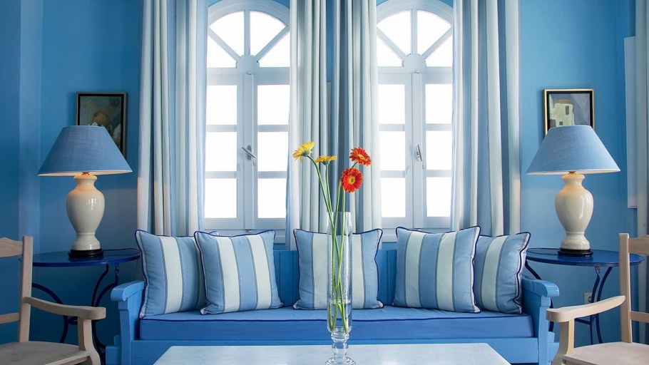 Интерьер в голубых тонах