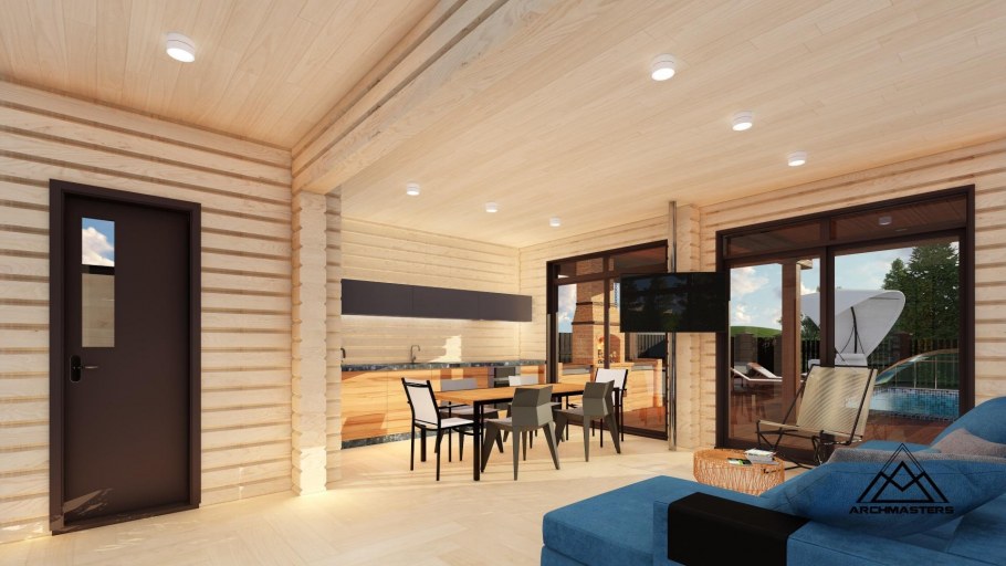 Имитация бруса в интерьере