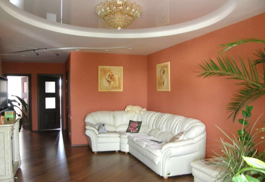 Гостиная в персиковых тонах