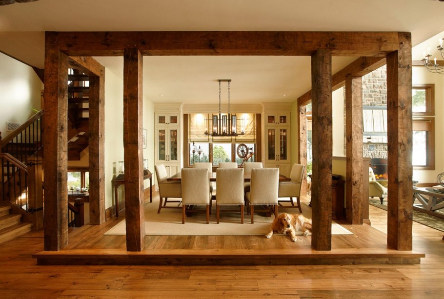 Декорирование колонны в интерьере