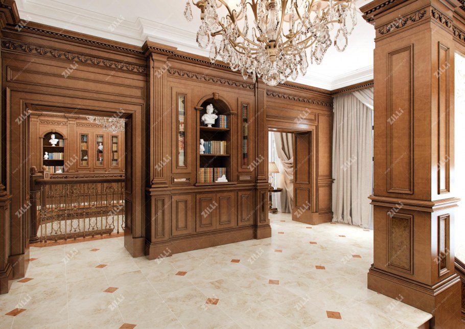 Отделка колонн деревом