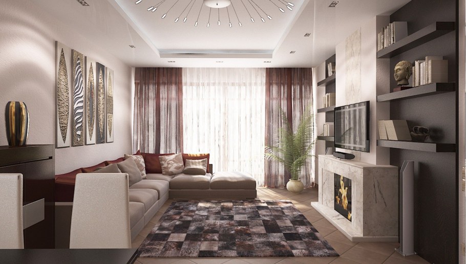 Гостиная 20 кв м