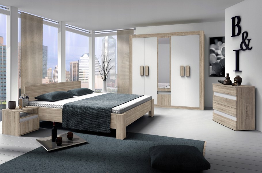 Кровать кровать Kuffert class 180х200, дуб горный/графит