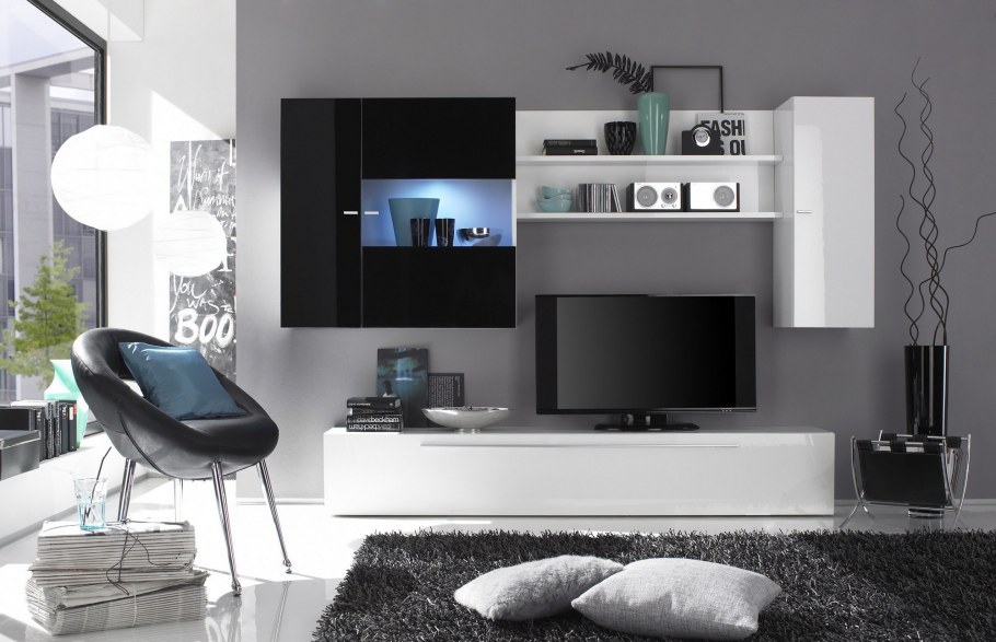 Стенка Асти белый глянец