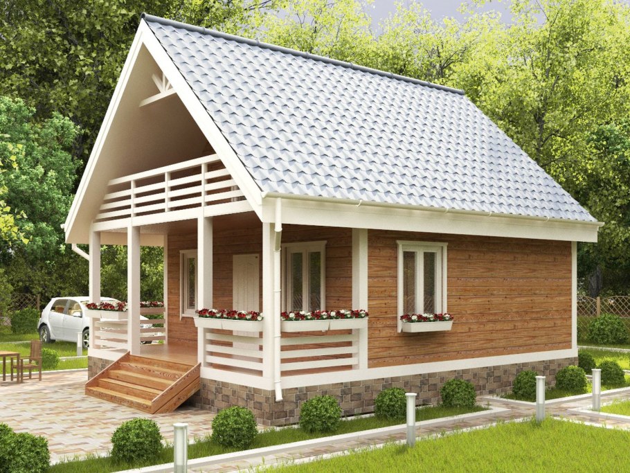 Баня из минибруса 6х3