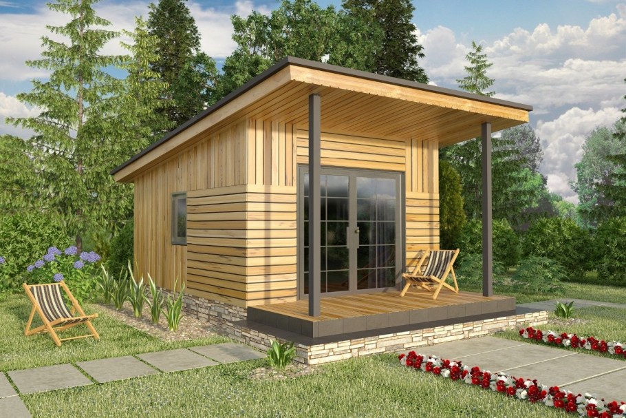 Баня с односкатной крышей и верандой проекты