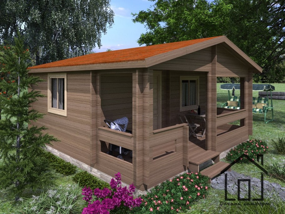 Летняя кухня с террасой ЛК-7 4,5х3,2 м