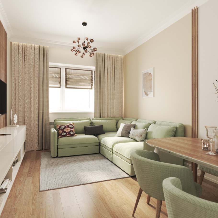 Зонирование гостинной площадью 20 кв м