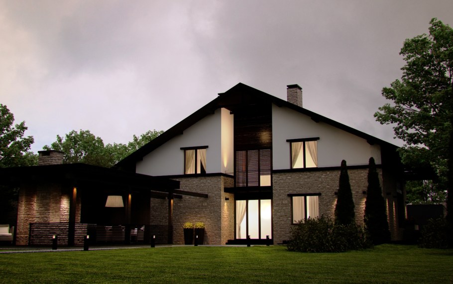 Стильный фасад дома