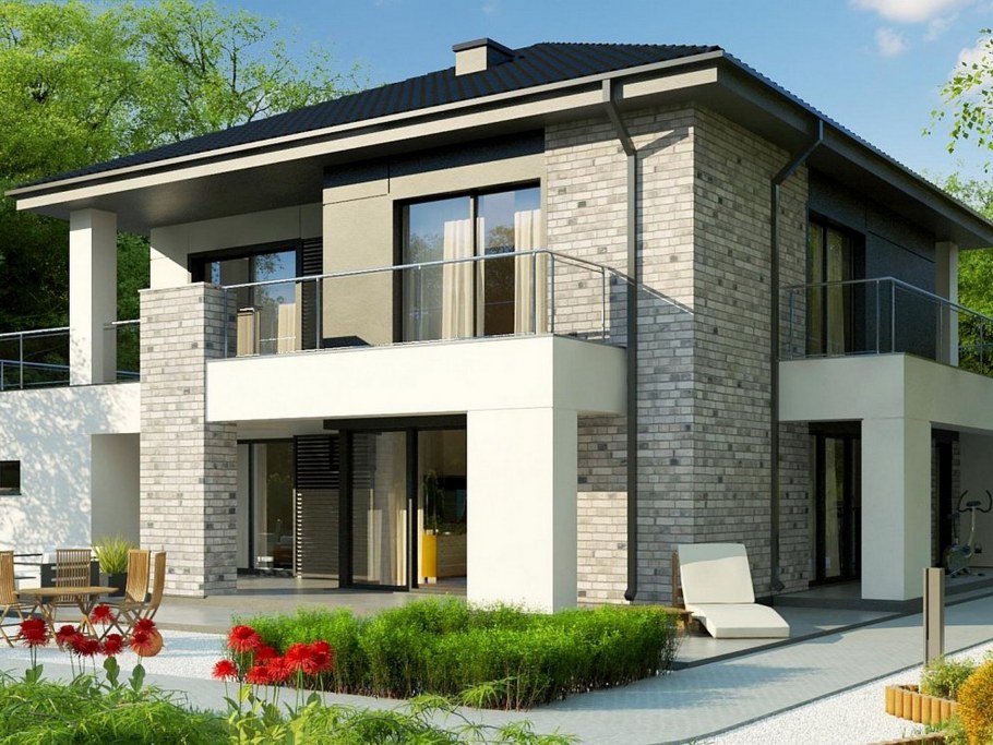 Дом квадратный двухэтажный