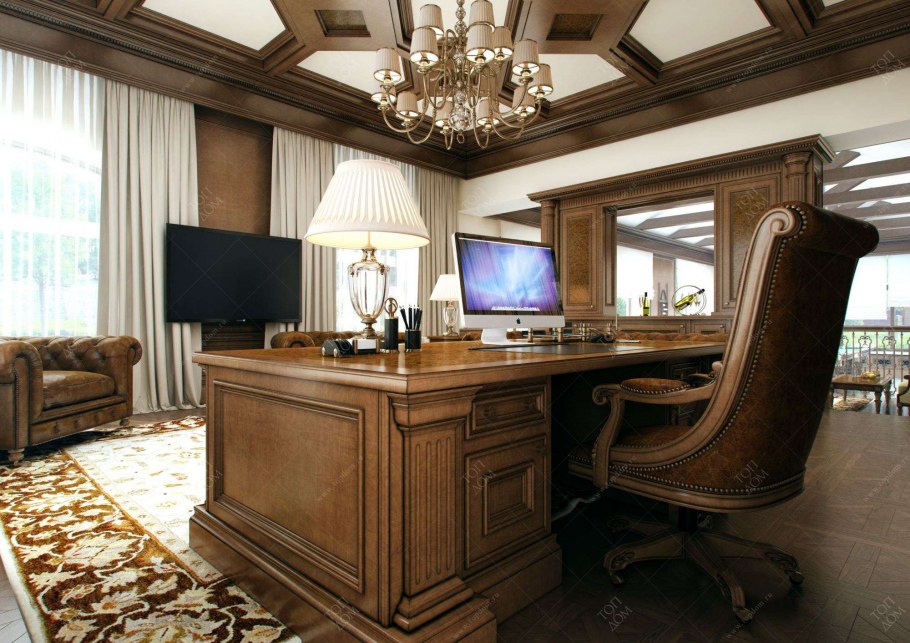 Кабинет из массива дерева