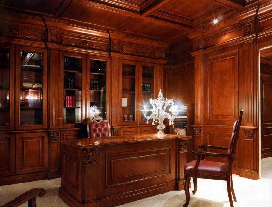 Отделка кабинета деревом