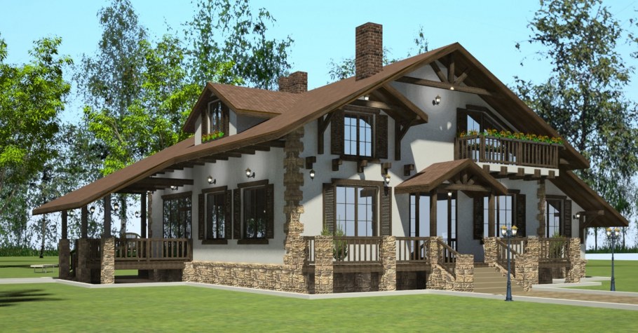 Дом 200кв в стиле Шале