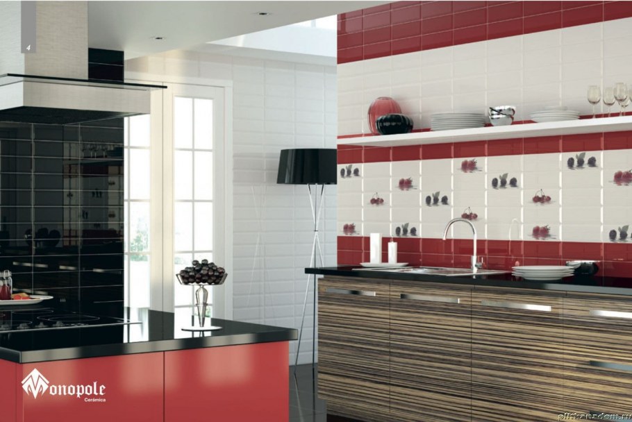 Rojo brillo Bisel 10х30