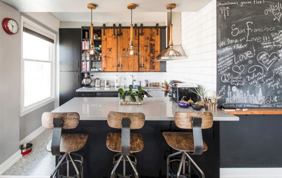 Декор на стену в кухню в стиле лофт