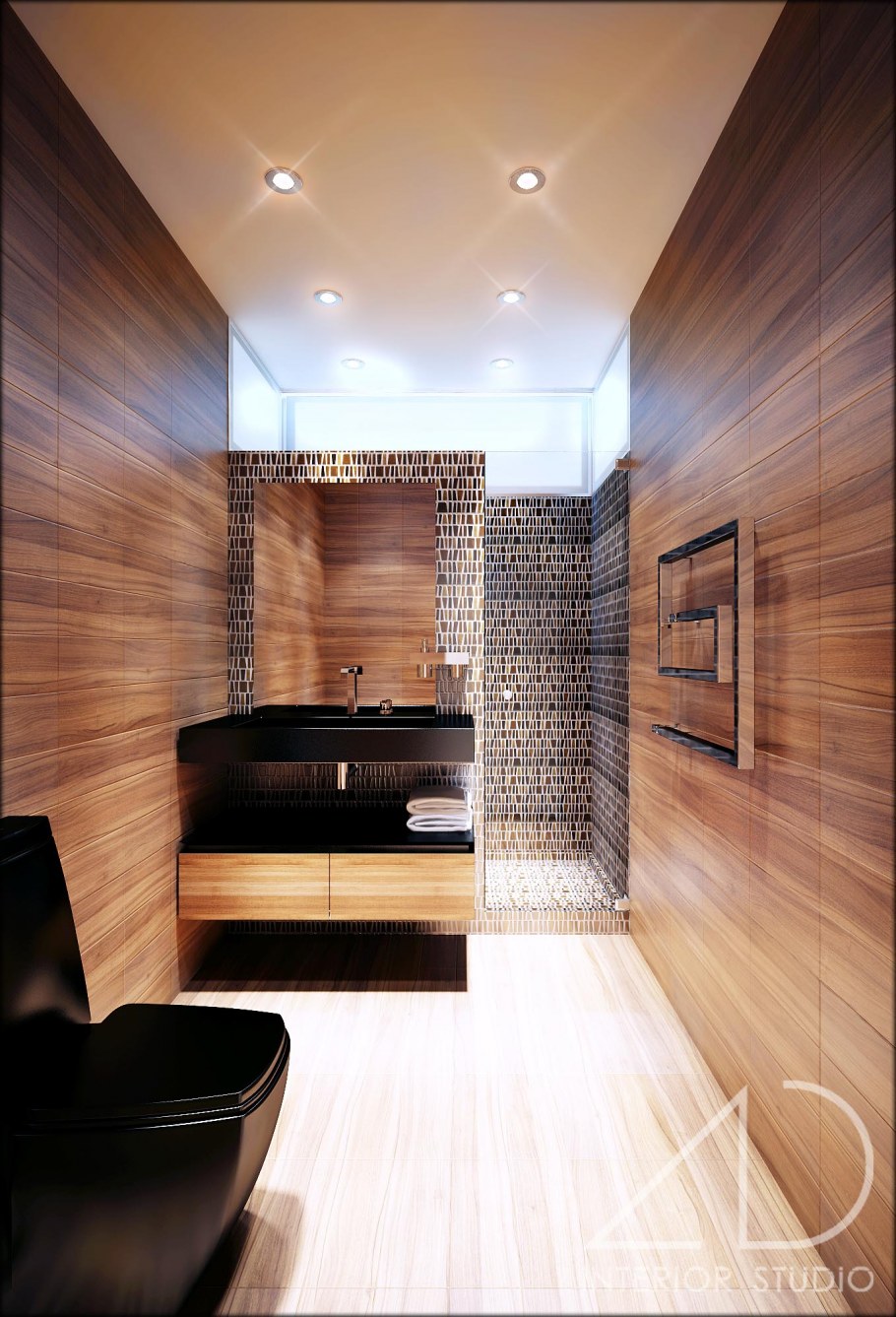 Красивый потолок в коридоре