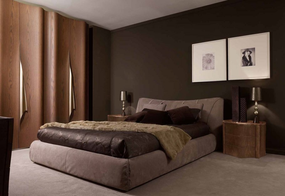 Серый интерьер спальни