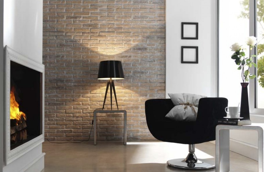 Декоративный камень в гостиной