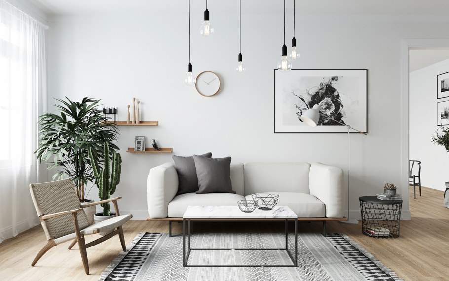 Гостиная в скандинавском стиле