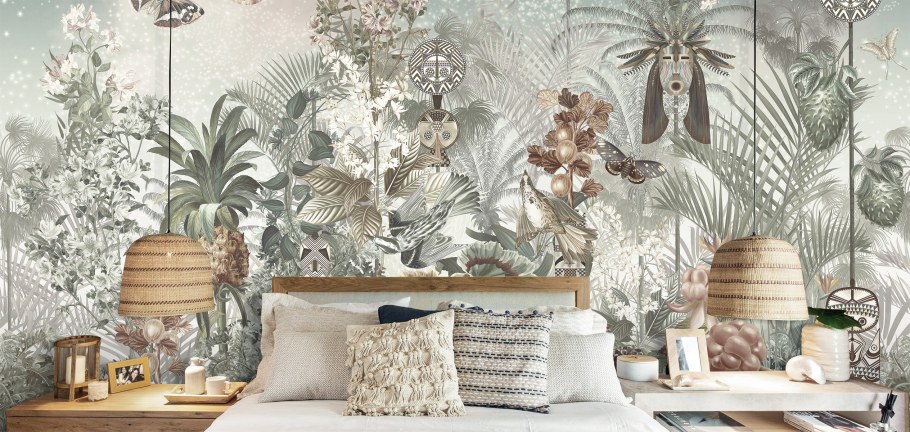 Декор стен в спальне