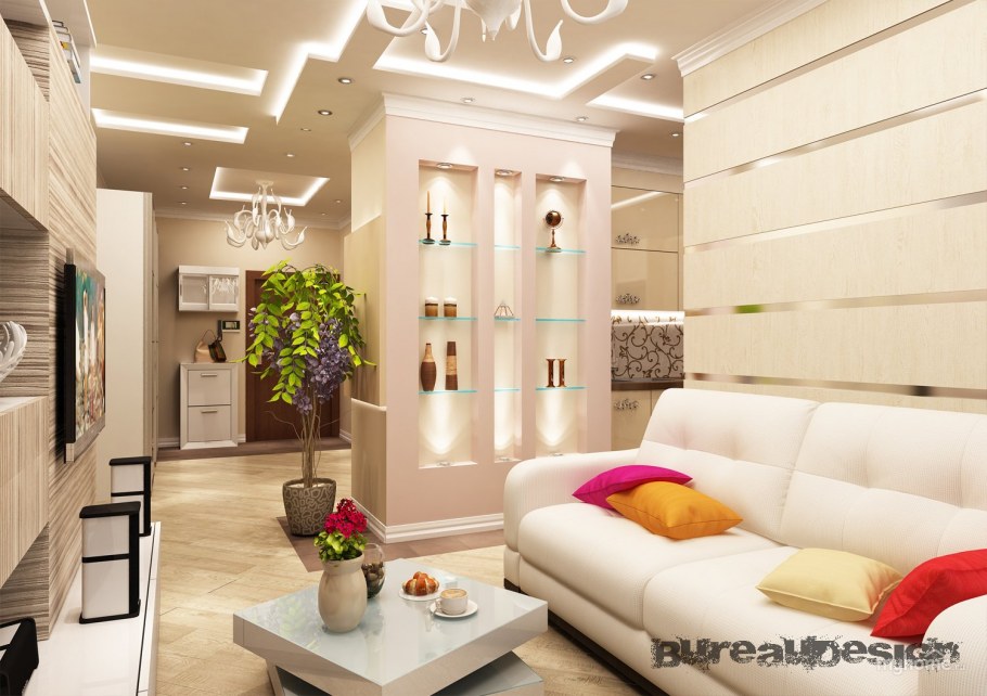 Прихожая совмещенная с гостиной