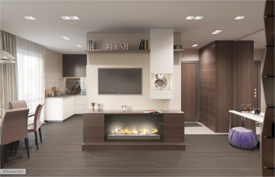 Холл совмещенный с кухней-гостиной