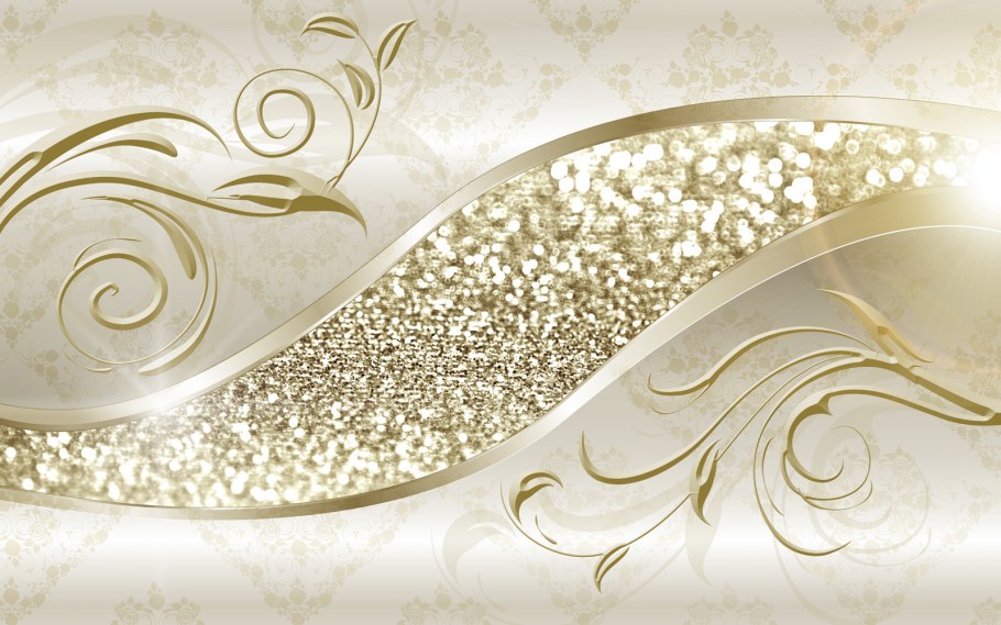 Светлые обои с вензелями