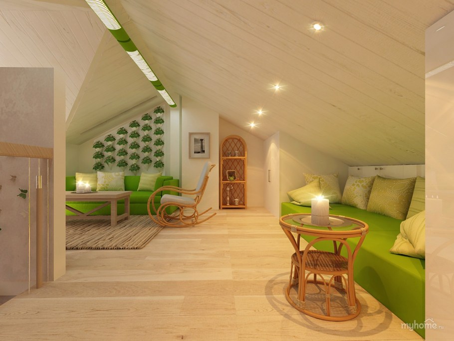 Мансарда экостиль вагонка