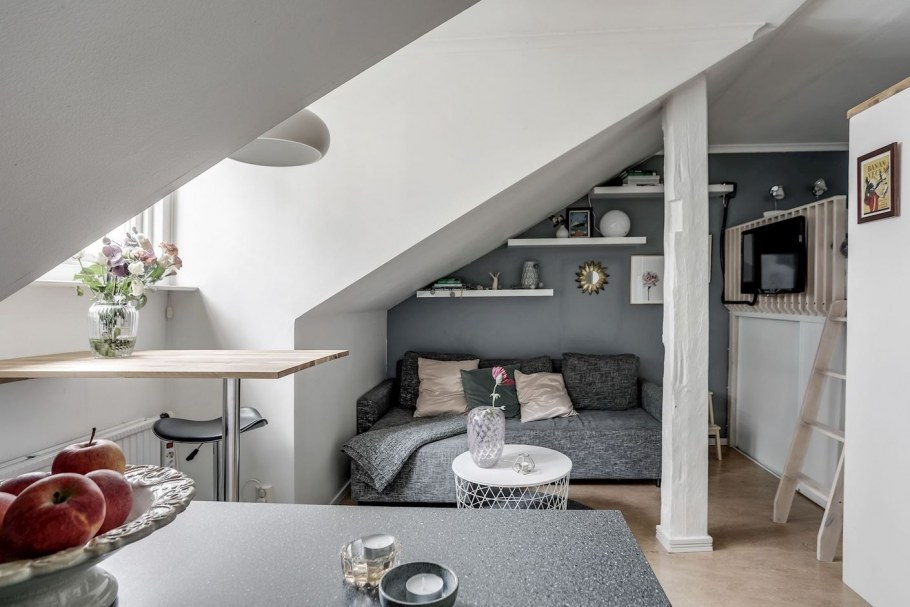 Квартира студия в мансарде