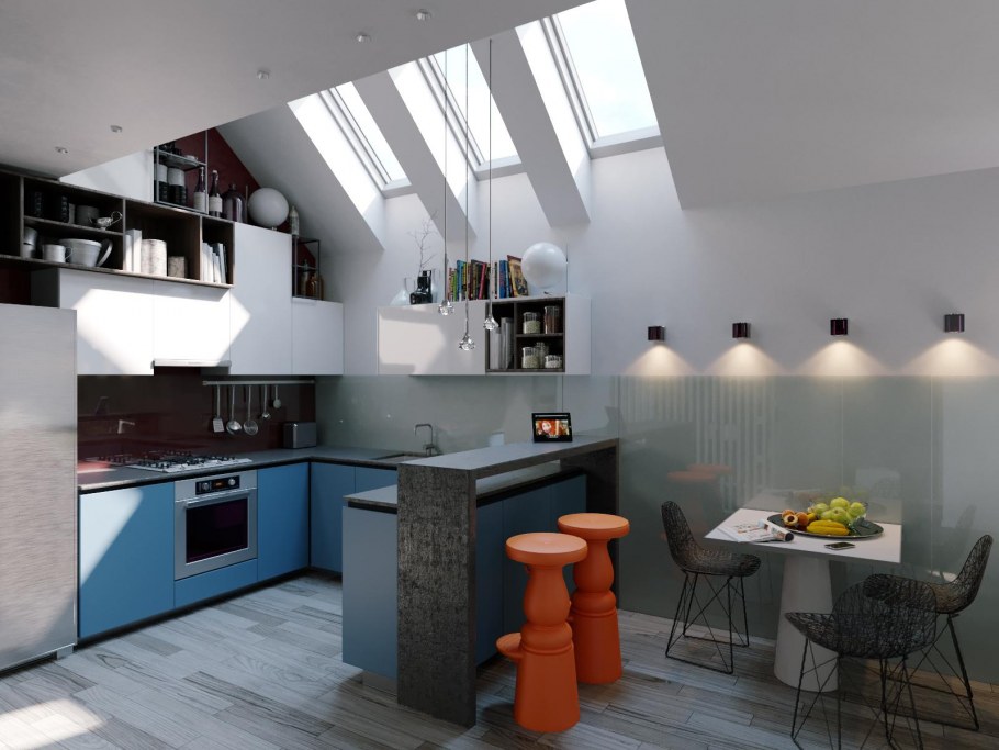 Мансарда в стиле лофт студия