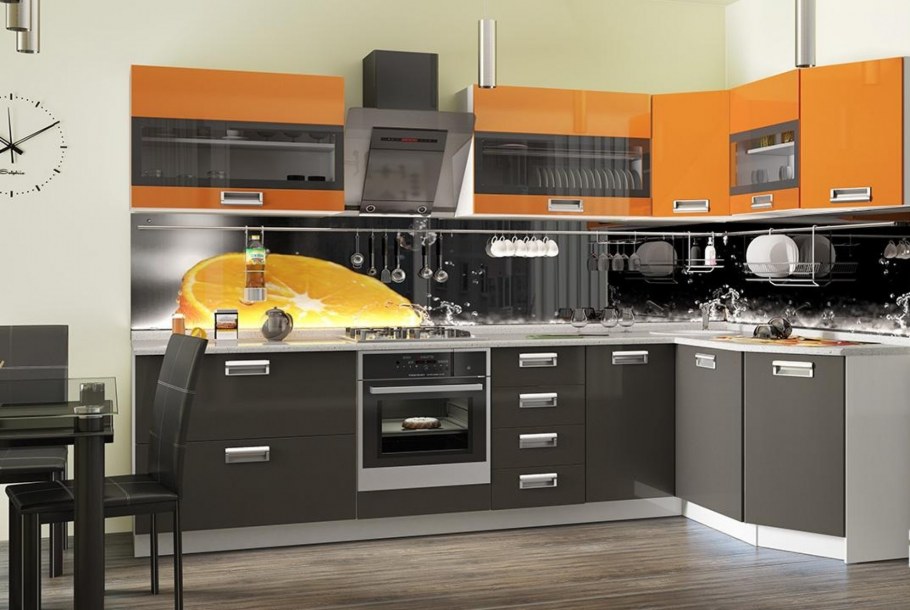 Модульная кухня Бьюти оранж грей