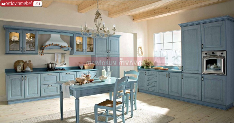 Кухня Кантри Прованс Неоклассика голубая