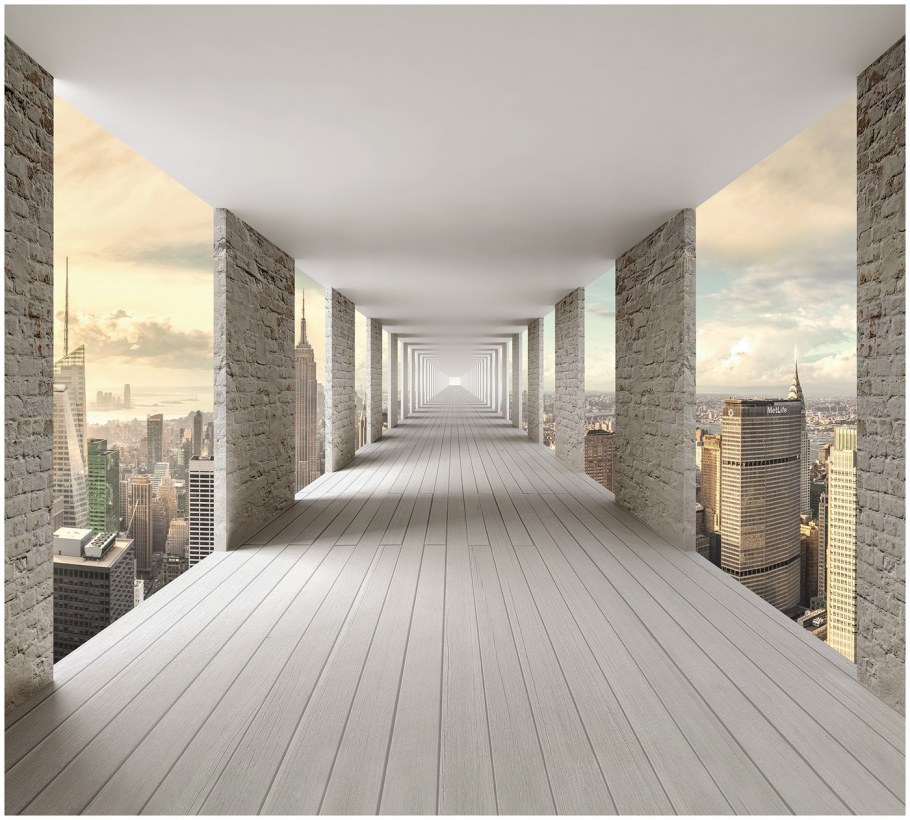 Фотообои с перспективой в интерьере