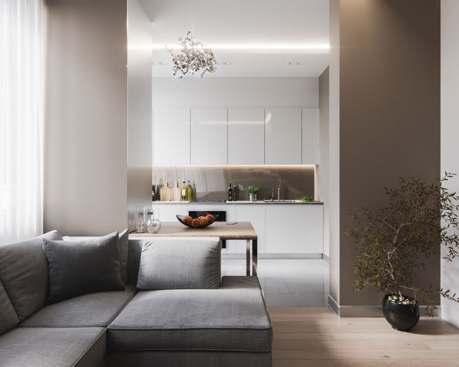 Кухня с гостинной 30кв м интерьер