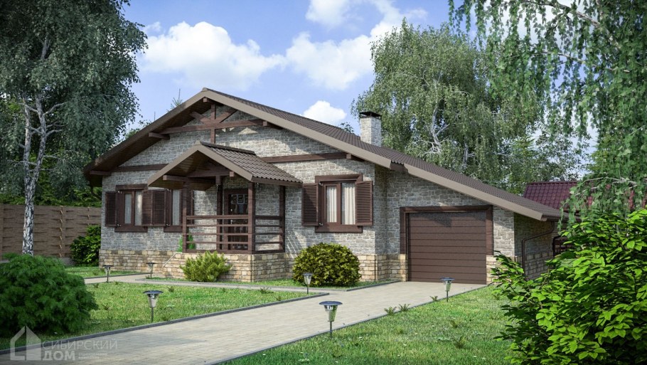 Проект одноэтажного деревянного Шале Баркат