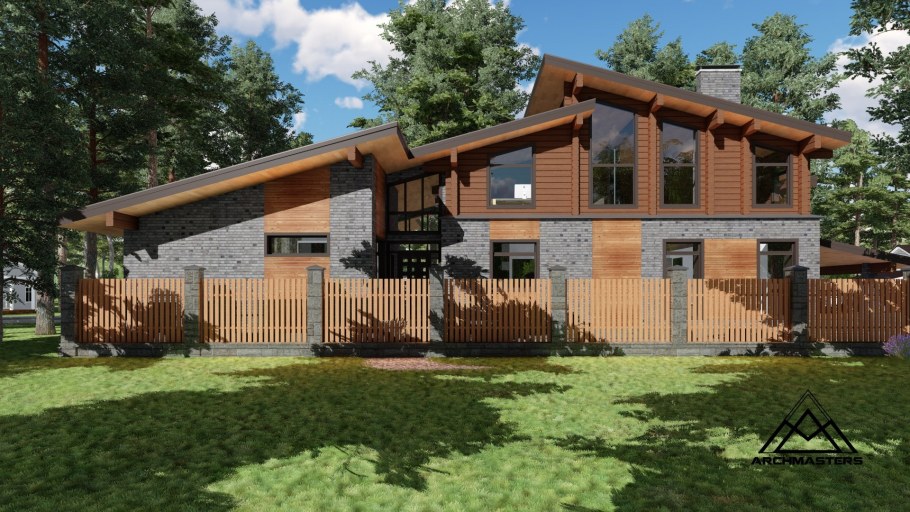 Дом в стиле Шале с гаражом