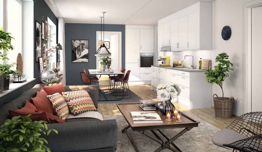 Гостиная в скандинавском стиле