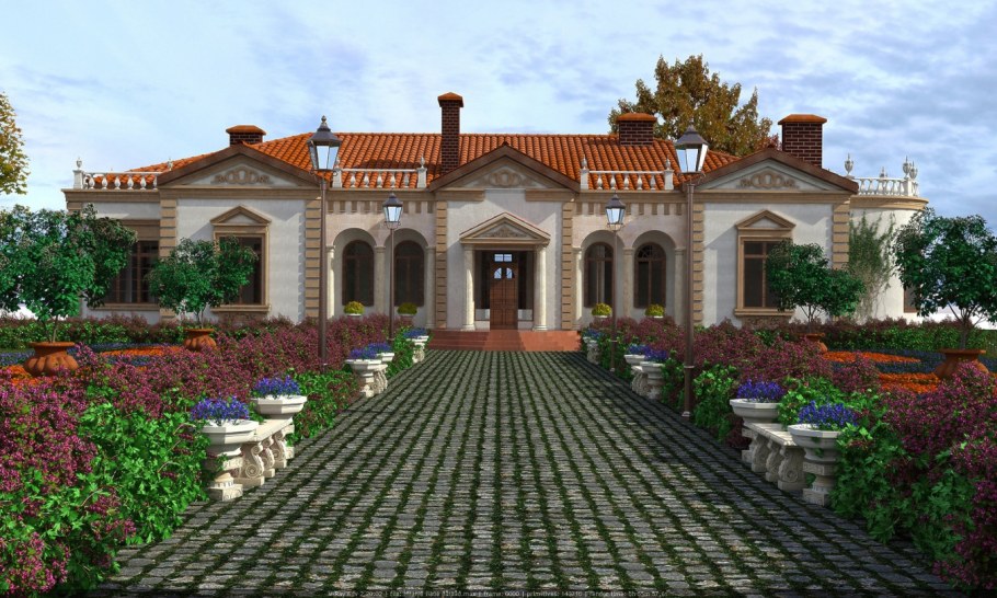 Дом в лесу в средиземноморском стиле