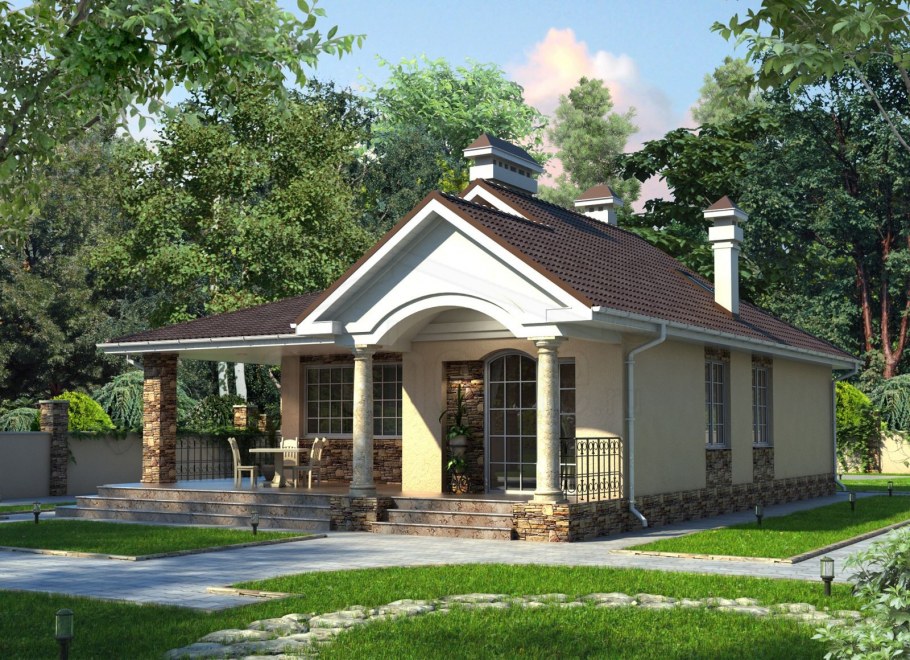 Флоридский стиль одноэтажных домов