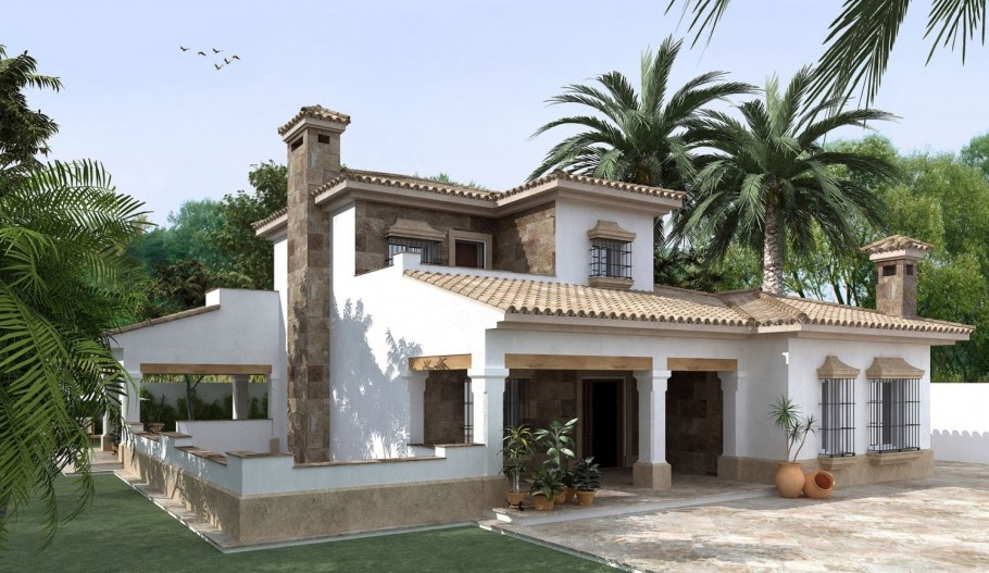 Одноэтажный дом на парковой