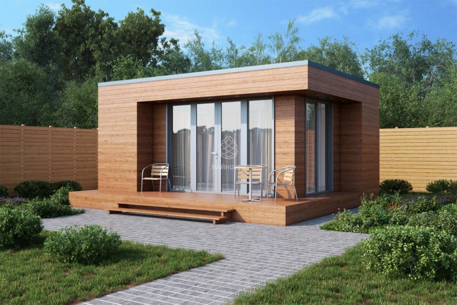 Двухэтажный с плоской крышей