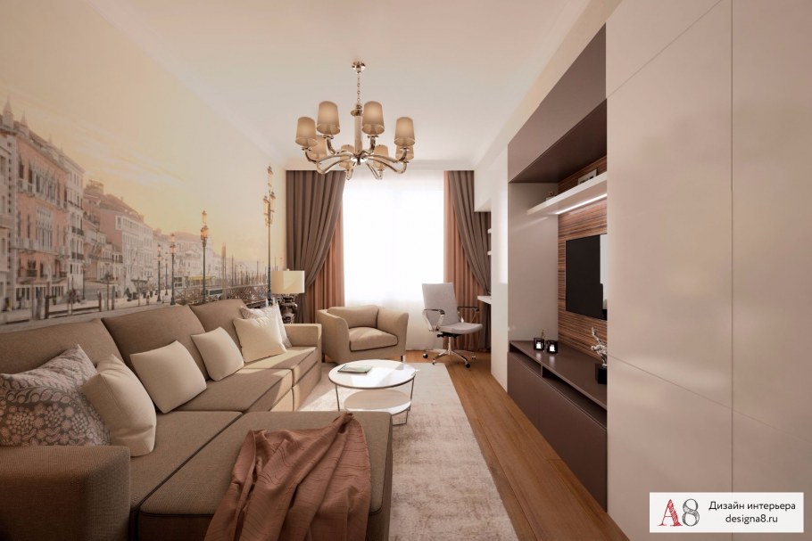 Интерьер однокомнатной квартиры