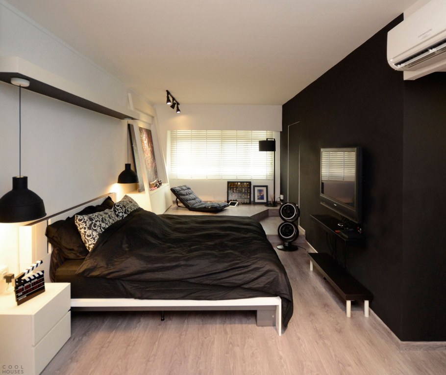 Однокомнатная квартира в темных тонах