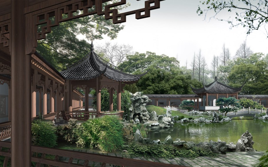 Сад сад лю-юань Китай план сад